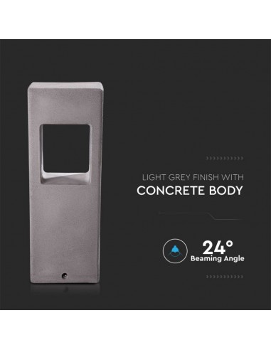8699-Lampada LED da Giardino  in Cemento Colore Grigio Chiaro -4