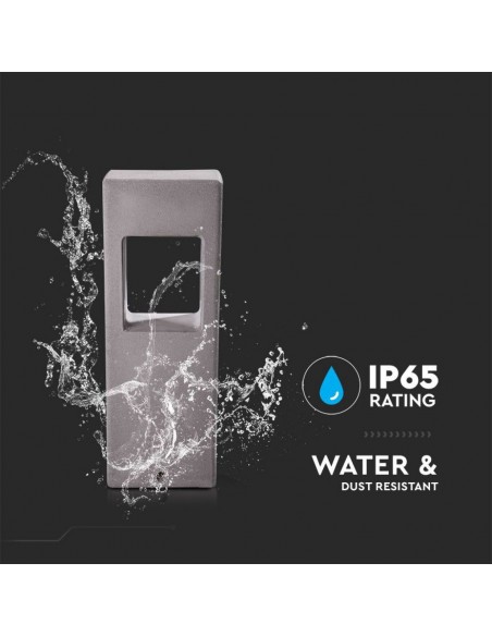 8699-Lampada LED da Giardino  in Cemento Colore Grigio Chiaro -5
