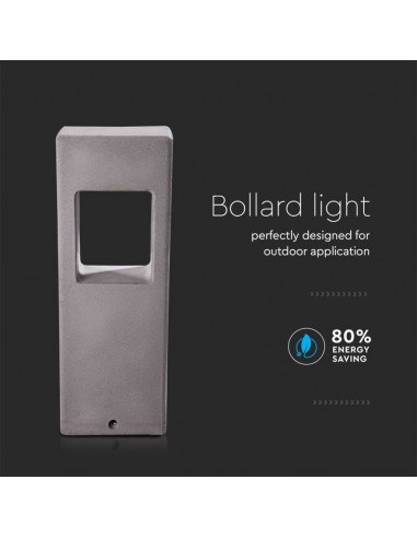 8699-Lampada LED da Giardino  in Cemento Colore Grigio Chiaro -6
