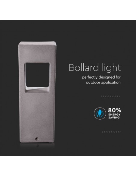 8699-Lampada LED da Giardino  in Cemento Colore Grigio Chiaro -6