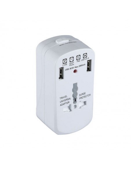 Adattatore Universale Con Protezione Da Sovraccarico Con 2 USB 2A