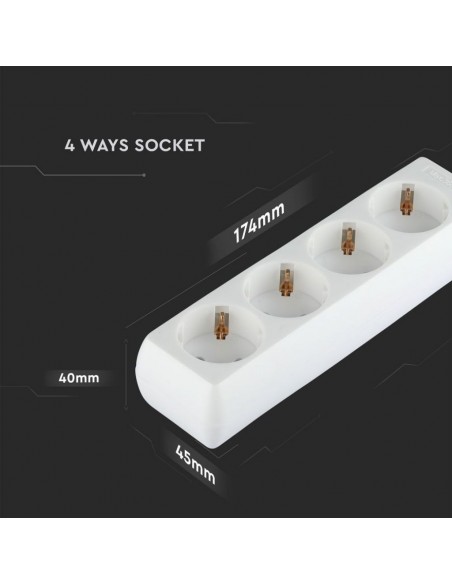 8757-Multipresa con Cavo m e x Prese Schuko A-2