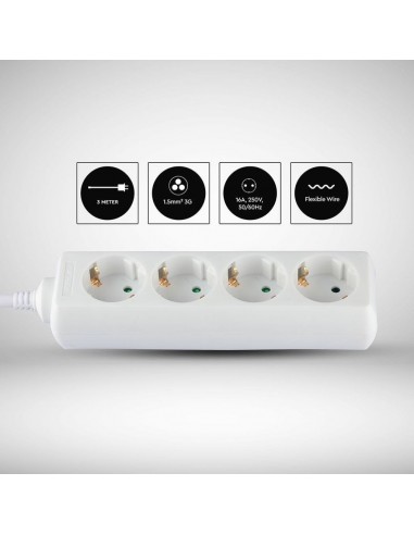 8757-Multipresa con Cavo m e x Prese Schuko A-4