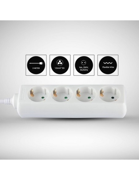 8757-Multipresa con Cavo m e x Prese Schuko A-4