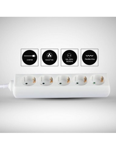 8759-Multipresa con Cavo m e x Prese Schuko A-4