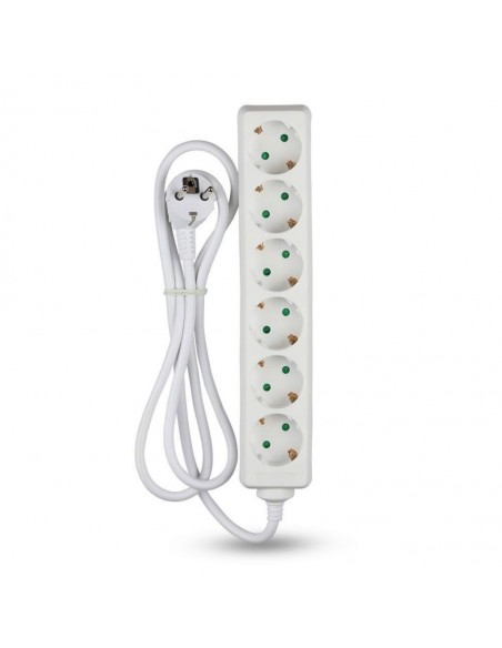 Multipresa con Cavo 1,5m e 6x Prese Schuko 16A, Spina 16A Bianco