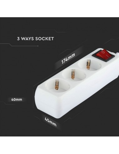 8763-Multipresa con Cavo m e x Prese Schuko A-2