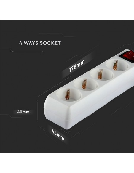 8765-Multipresa con Cavo m e x Prese Schuko A-2