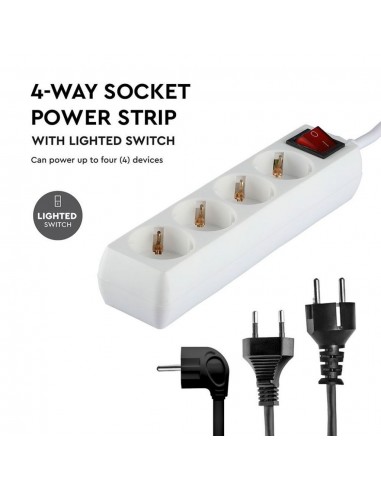 8765-Multipresa con Cavo m e x Prese Schuko A-7