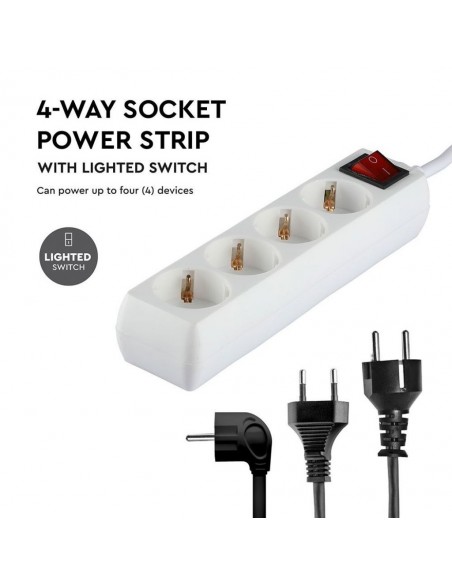 8765-Multipresa con Cavo m e x Prese Schuko A-7