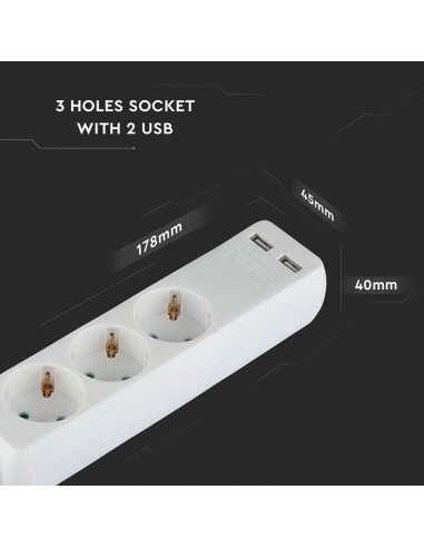 8775-Multipresa con Cavo m e x Prese Schuko A-2