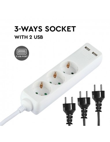 8775-Multipresa con Cavo m e x Prese Schuko A-5