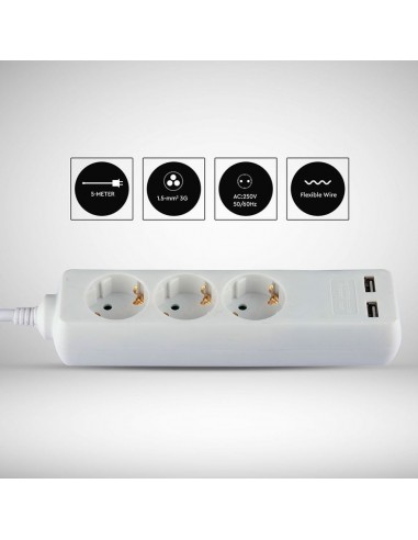 8775-Multipresa con Cavo m e x Prese Schuko A-6