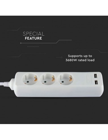 8775-Multipresa con Cavo m e x Prese Schuko A-7