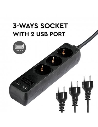 8777-Multipresa con Cavo m e x Prese Schuko A-5