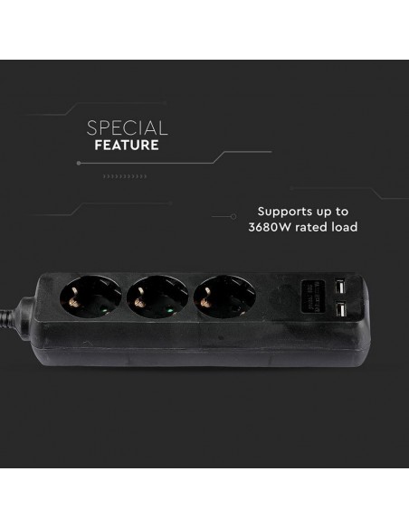 8777-Multipresa con Cavo m e x Prese Schuko A-7