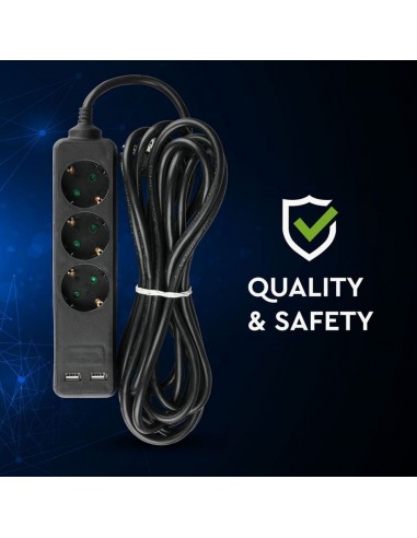 Multipresa con Cavo 5m e 3x Prese...