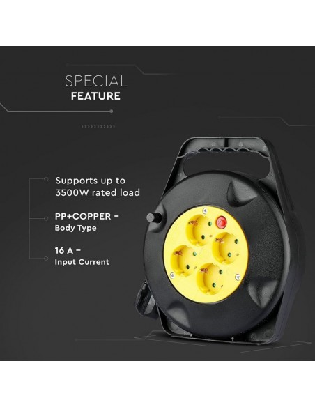 8781-lunga Avvolgicavo m con x Prese Schuko A-5