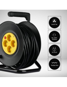 8782-lunga Avvolgicavo m con x Prese Schuko A-1 2