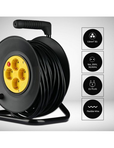 8782-lunga Avvolgicavo m con x Prese Schuko A-2