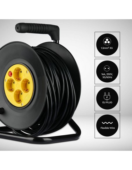 8782-lunga Avvolgicavo m con x Prese Schuko A-2