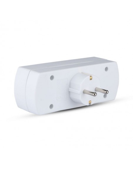 Adattatore Multipresa con 3x Prese Schuko 10/16A, Spina Schuko 16A Bianco