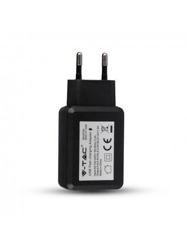 8794-Adattatore da Viaggio USB QC DC -V A -V A / -V A Colore Nero-1