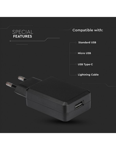 8794-Adattatore da Viaggio USB QC DC -V A -V A / -V A Colore Nero-3