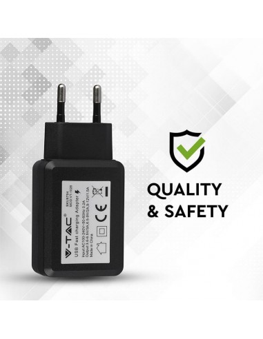 8794-Adattatore da Viaggio USB QC DC -V A -V A / -V A Colore Nero-5