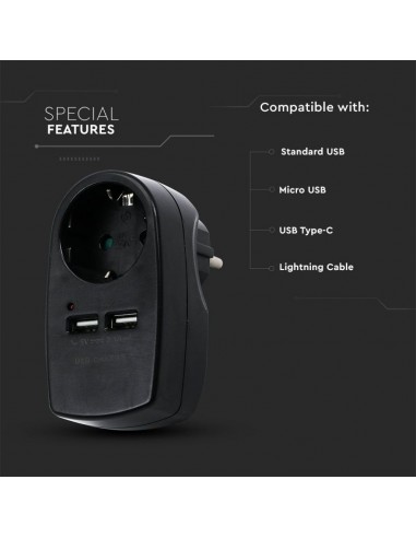 8796-Adattatore Multipresa con Presa Bipasso/Schuko A-5