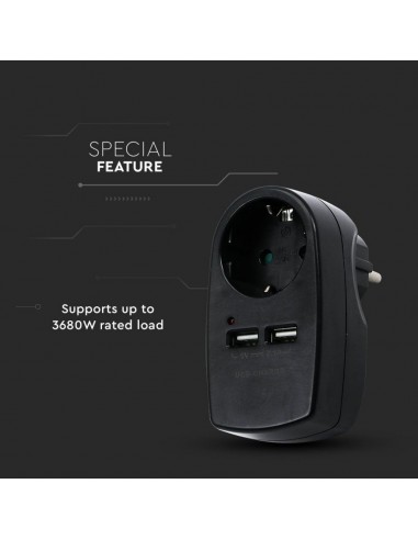 8796-Adattatore Multipresa con Presa Bipasso/Schuko A-6