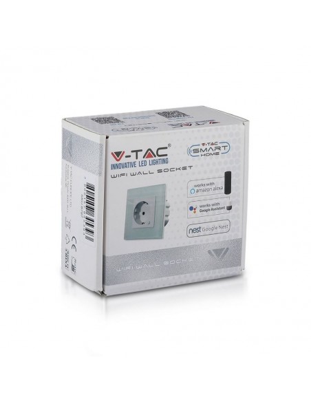 8797-Presa Wifi EU da Muro Compatibile ad Amazon Alexa Google Home e Nest Colore Nero-2