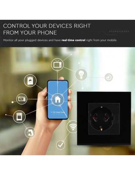 8797-Presa Wifi EU da Muro Compatibile ad Amazon Alexa Google Home e Nest Colore Nero-7