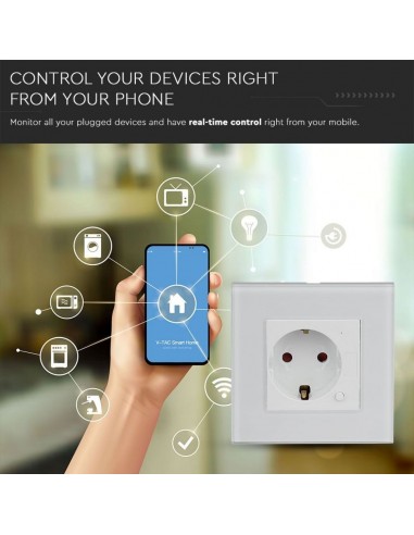 8798-Presa Wifi EU da Muro Compatibile ad Amazon Alexa Google Home e Nest Colore Bianco-7