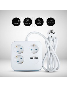 8799-Multipresa Quadra con Cavo -1 2