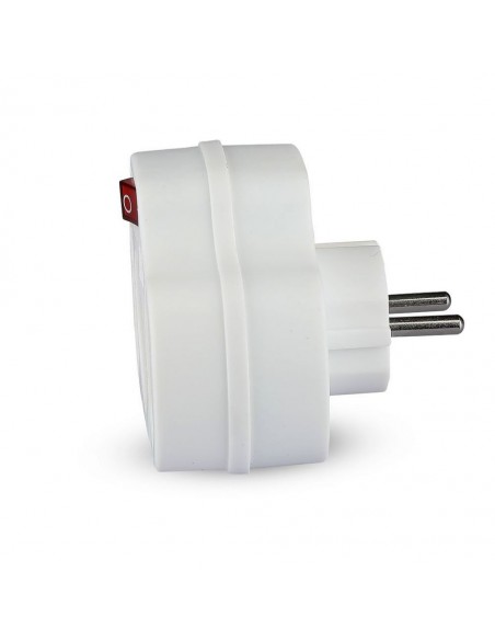 Adattatore Multipresa con 2x Prese EU Plug 2.5A, 1x Presa Schuko 10/16A, Spina Schuko e Interruttore Bianco