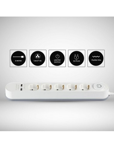 8807-Multipresa con Cavo m e x Prese Schuko A-2