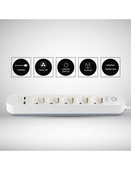 8807-Multipresa con Cavo m e x Prese Schuko A-2