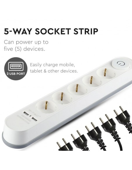 8807-Multipresa con Cavo m e x Prese Schuko A-3