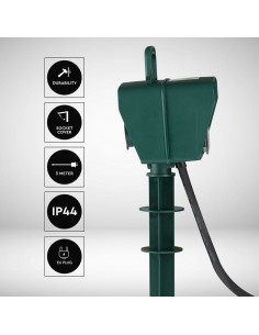 8811-Multipresa da Giardino a Paletto con Cavo m e x Prese Schuko A con Copertura-1 2