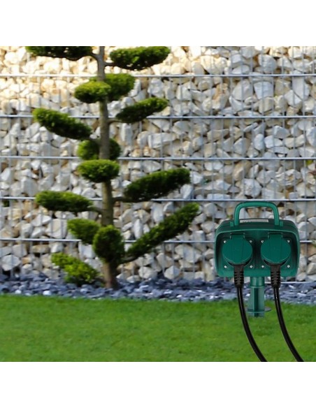 8811-Multipresa da Giardino a Paletto con Cavo m e x Prese Schuko A con Copertura-3
