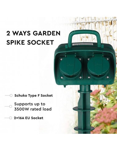 8811-Multipresa da Giardino a Paletto con Cavo m e x Prese Schuko A con Copertura-6