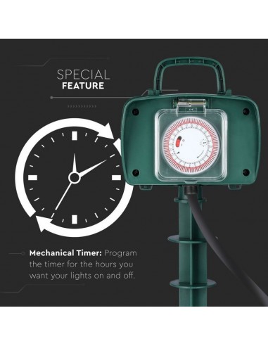 8811-Multipresa da Giardino a Paletto con Cavo m e x Prese Schuko A con Copertura-7