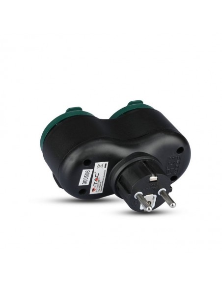 Adattatore Multipresa con 2x Prese Schuko 10/16A, Spina 16A Bianco IP44