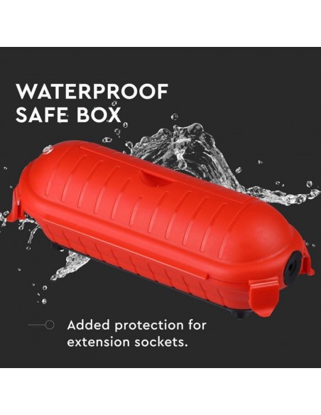 8819-Cassetta di Sicurezza per Prese di Estensione Colore Nero e Rosso IP-2
