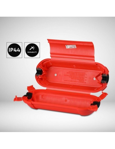 8819-Cassetta di Sicurezza per Prese di Estensione Colore Nero e Rosso IP-3
