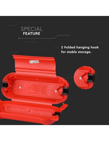 8819-Cassetta di Sicurezza per Prese di Estensione Colore Nero e Rosso IP-4