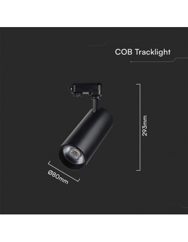 8842-Faretto LED COB  per Binario Trifase Colore Nero  CRI CCT in-3