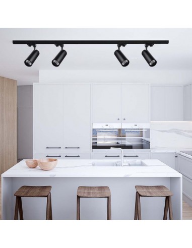 8842-Faretto LED COB  per Binario Trifase Colore Nero  CRI CCT in-4