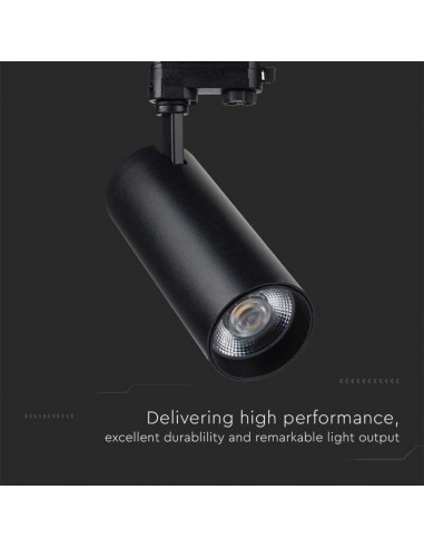 8842-Faretto LED COB  per Binario Trifase Colore Nero  CRI CCT in-6